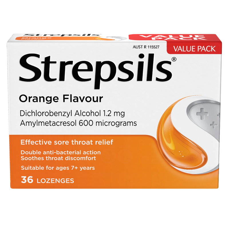 Strepsils Sore Throat Relief Orange 36 Pack