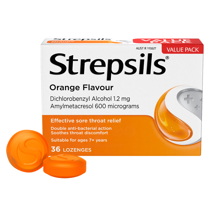 Strepsils Sore Throat Relief Orange 36 Pack
