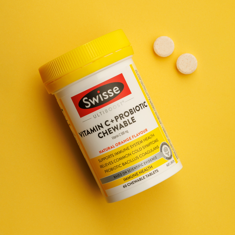 Swisse Ultiboost Vitamin C + Probiotic Chewable 60 Tablets