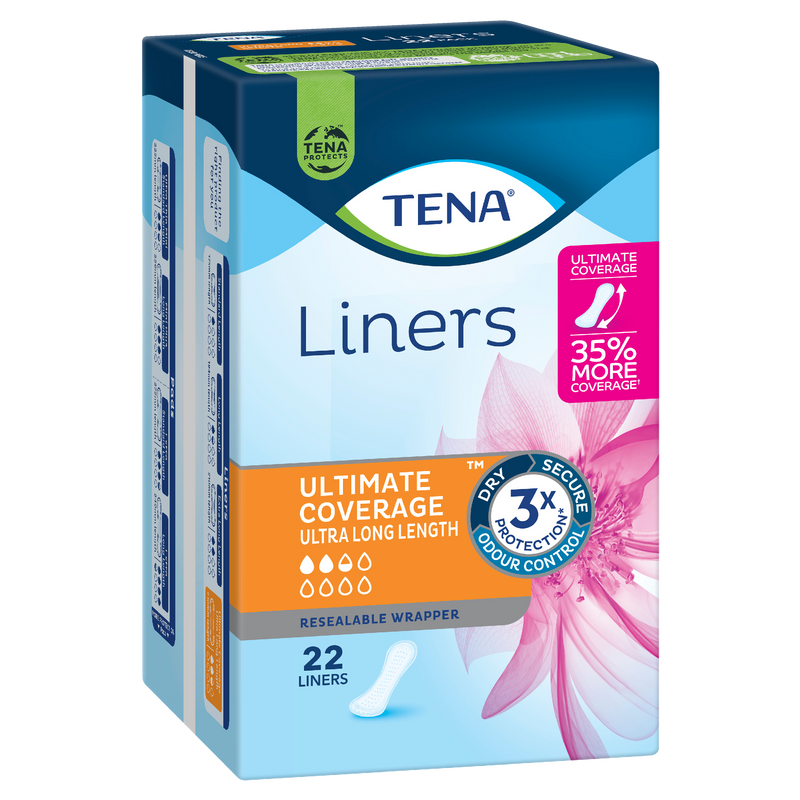 Tena Liners Ultimate Coverage Ultra Long Liner 22 Liners