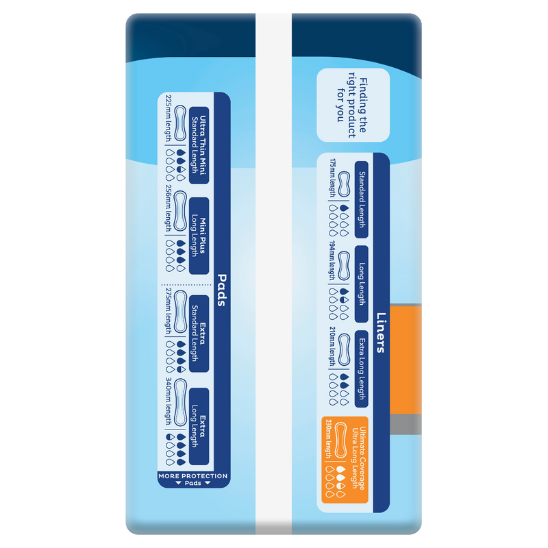 Tena Liners Ultimate Coverage Ultra Long Liner 22 Liners