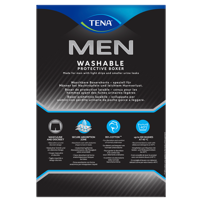 TENA Men Washable Protective Boxer Medium (M) 1 Pack