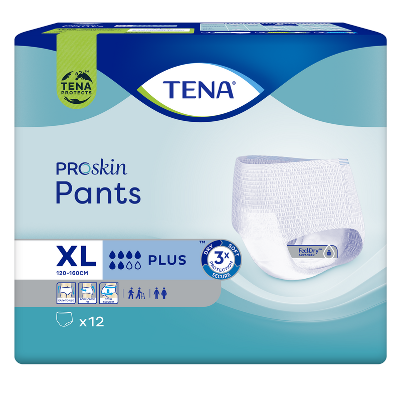TENA ProSkin Pants Plus Extra Large (XL) 12 Pack