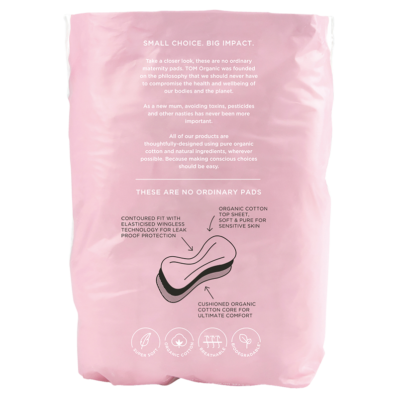 TOM Organic Maternity Pads with Organic Cotton 12 Pack