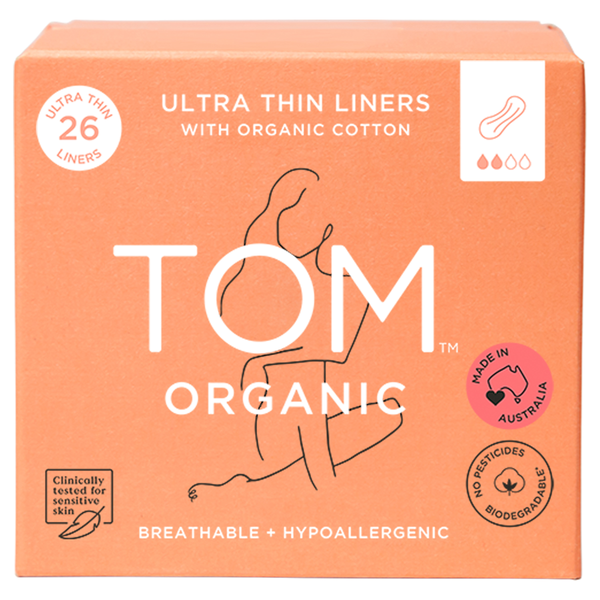 TOM Organic Ultra Thin Liners with Organic Cotton 26 Pack