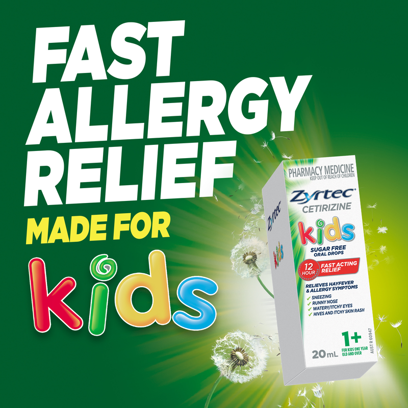 Zyrtec Kids Allergy & Hayfever Relief Antihistamine Oral Drops 20ml