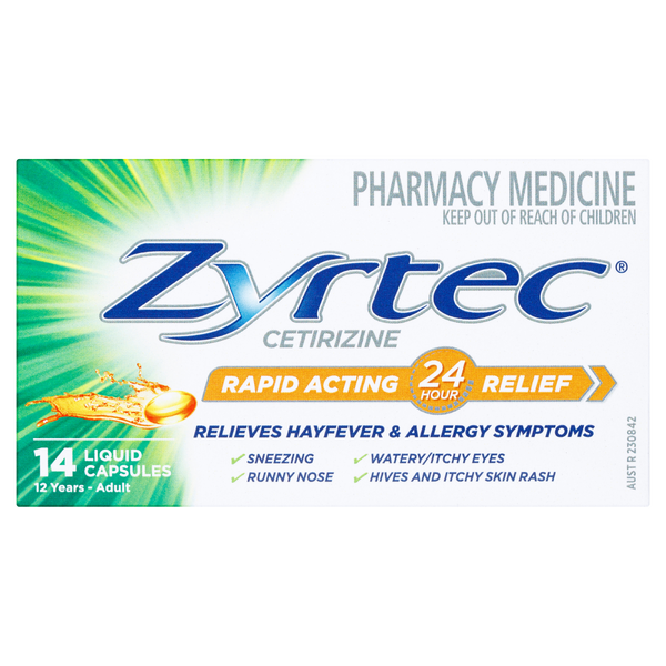 Zyrtec Rapid Acting Relief 14 Liquid Capsules
