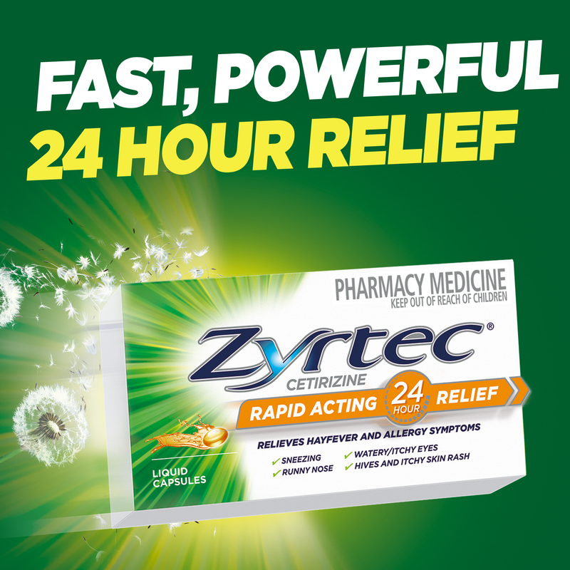 Zyrtec Rapid Acting Relief 28 Liquid Capsules