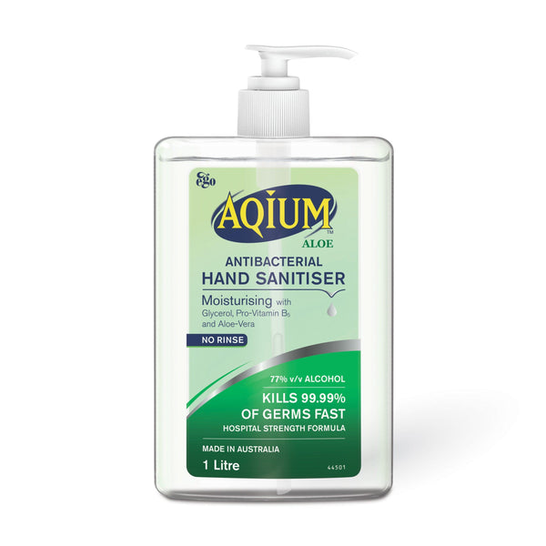 Aqium Hand Sanitiser Aloe 1L - Aussie Pharmacy