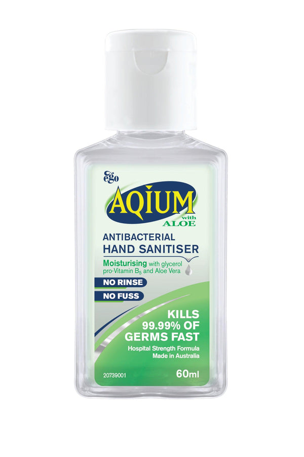 Aqium Hand Sanitiser Aloe 60ml - Aussie Pharmacy