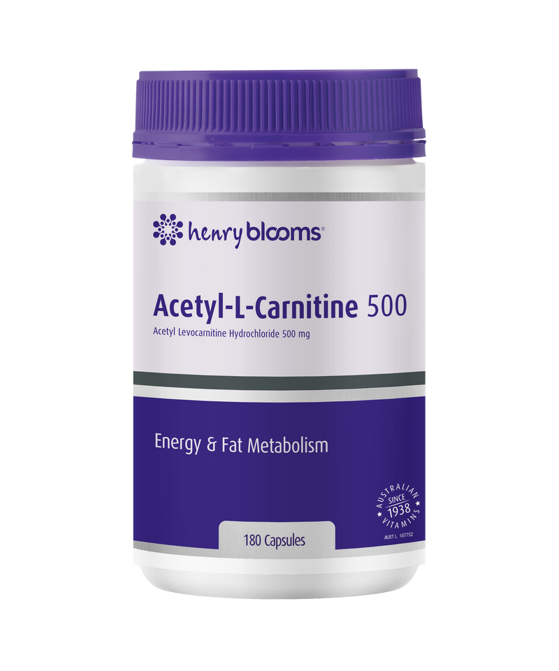 Henry Blooms Acetyl-L-Carnitine 500 180 Capsules