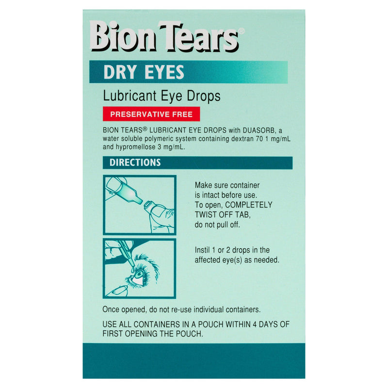 Bion Tears Lubricant Eye Drops 28 x 0.4mL - Aussie Pharmacy