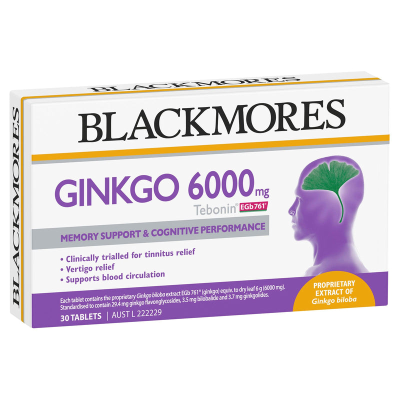 Blackmores Ginkgo 6000mg Tebonin 30 Tablets - Aussie Pharmacy