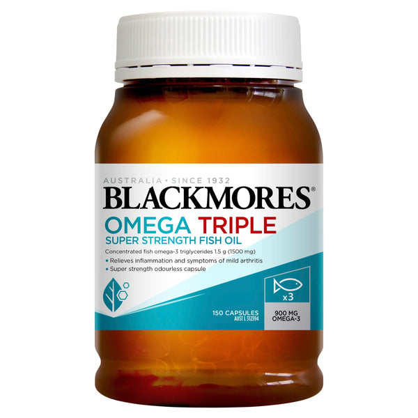 Blackmores Omega Triple Super Strength Fish Oil 150 Capsules - Aussie Pharmacy