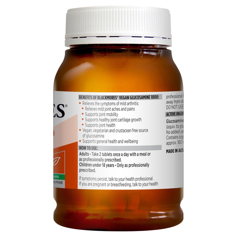 Blackmores Vegan Glucosamine 1000 200 Tablets - Aussie Pharmacy