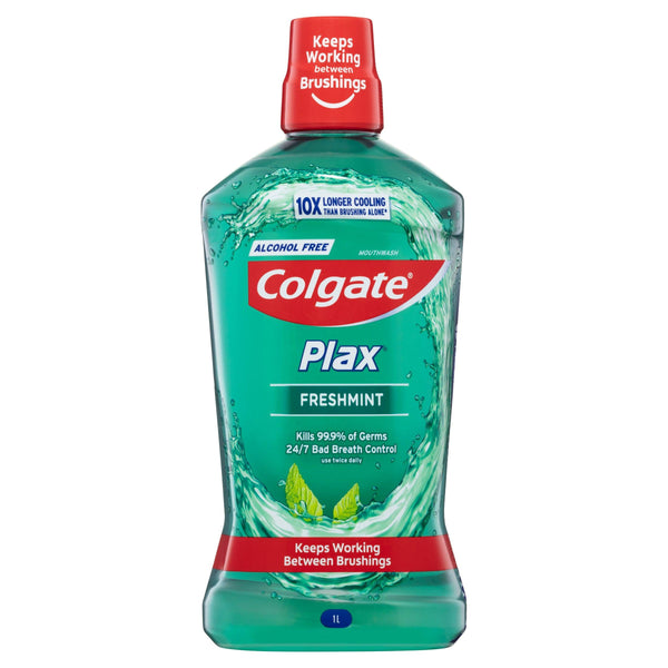Colgate Plax Alcohol Free Antibacterial Mouthwash Freshmint 1L - Aussie Pharmacy