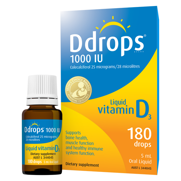 Ddrops Liquid Vitamin D 1000IU 5ml 180 Drops