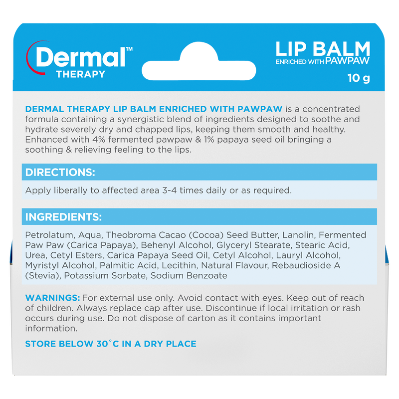 Dermal Therapy Lip Balm Enriched with PawPaw 10g
