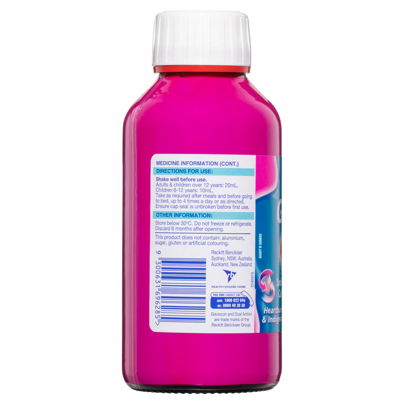 Gaviscon Dual Action Liquid Mixed Berry Flavour 300ml