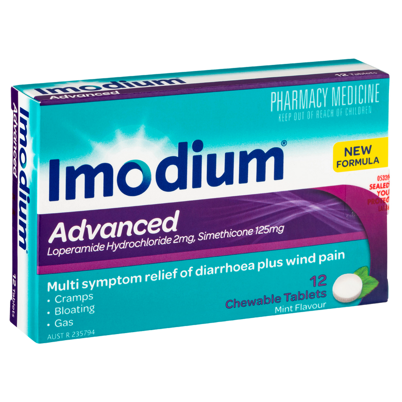 Imodium Advanced Diarrhoea 12 Chewable Tablets Mint Flavour