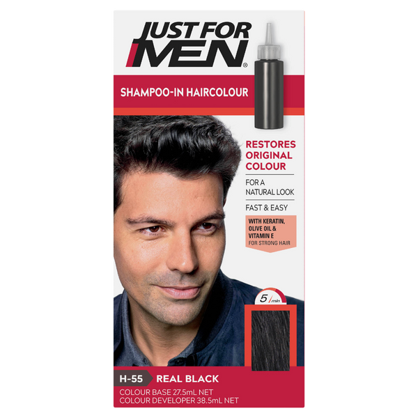 Just For Men Shampoo-In Haircolour H-55 Real Black