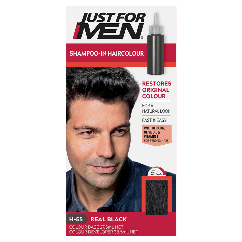 Just For Men Shampoo-In Haircolour H-55 Real Black