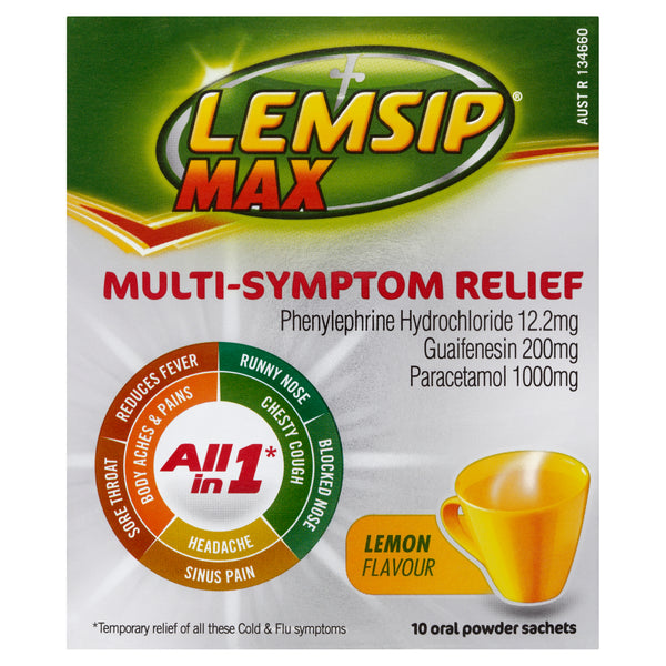 Lemsip Max Multi-Symptom Relief Lemon 10 Sachets