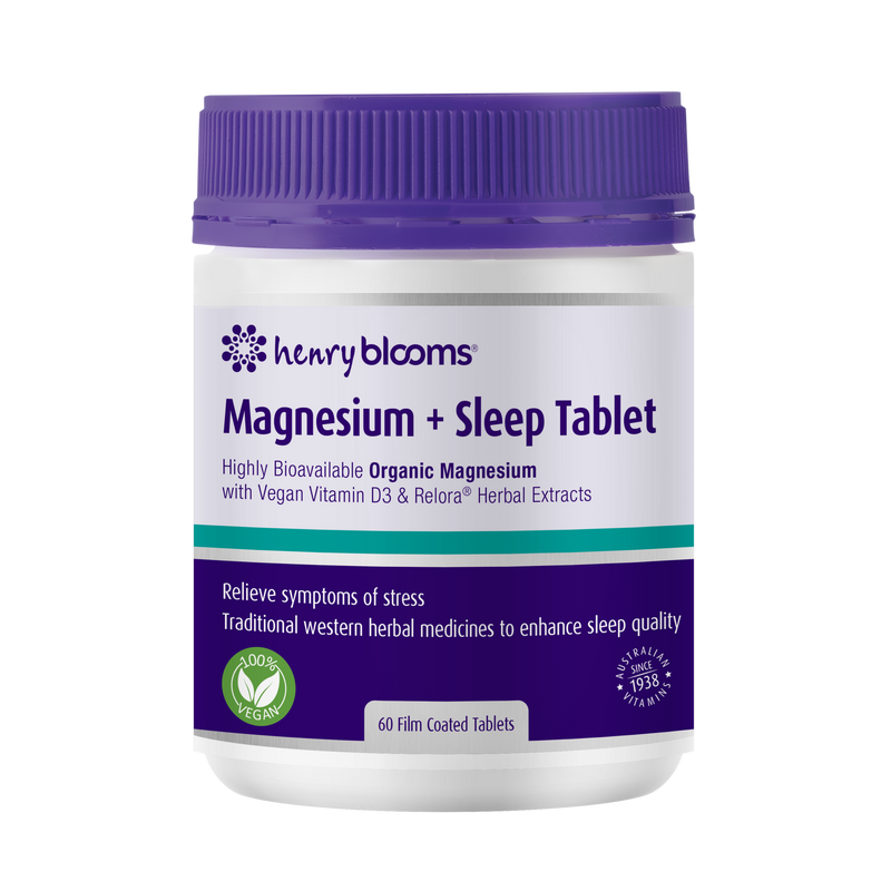 Henry Blooms Magnesium + Sleep Tablet 60 Film Coated Tablets