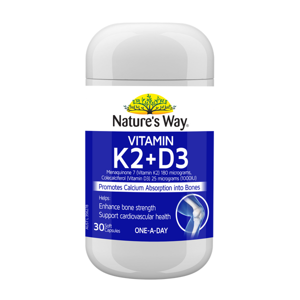 Nature’s Way Vitamin K2 + D3 30 Soft Capsules