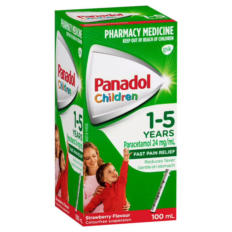 Panadol Children 1-5 Years Suspension Strawberry Flavour 100ml