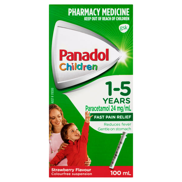 Panadol Children 1-5 Years Suspension Strawberry Flavour 100ml