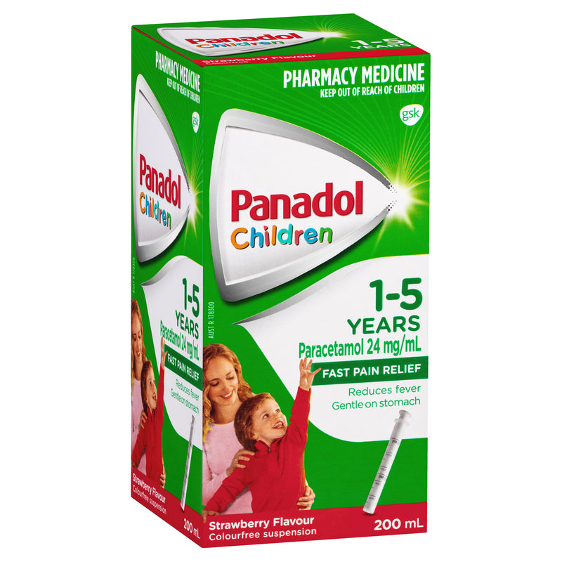 Panadol Children 1-5 Years Suspension Strawberry Flavour 200ml