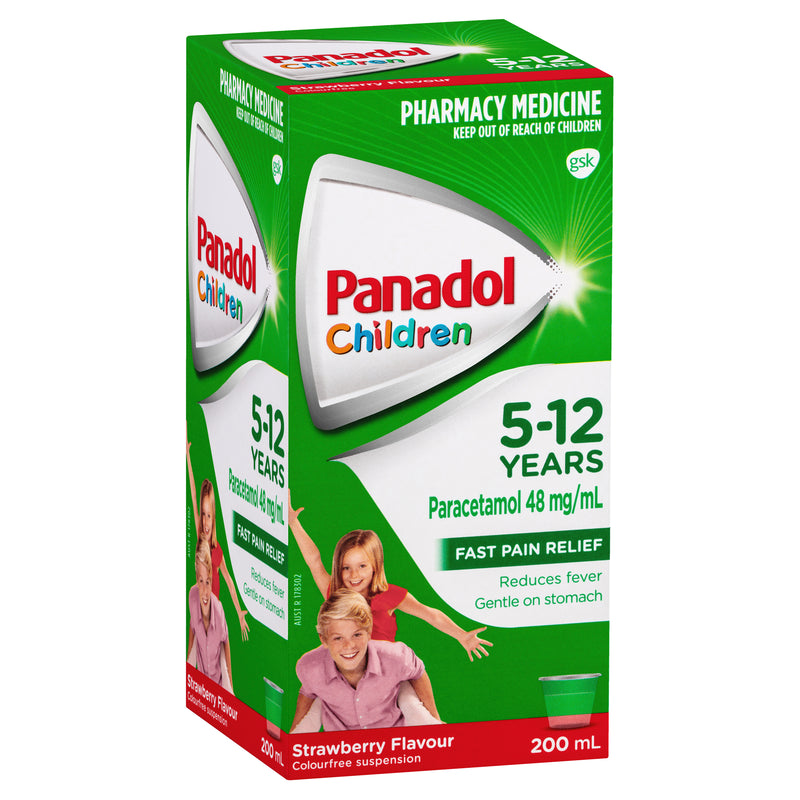Panadol Children 5-12 Years Suspension Strawberry Flavour 200ml