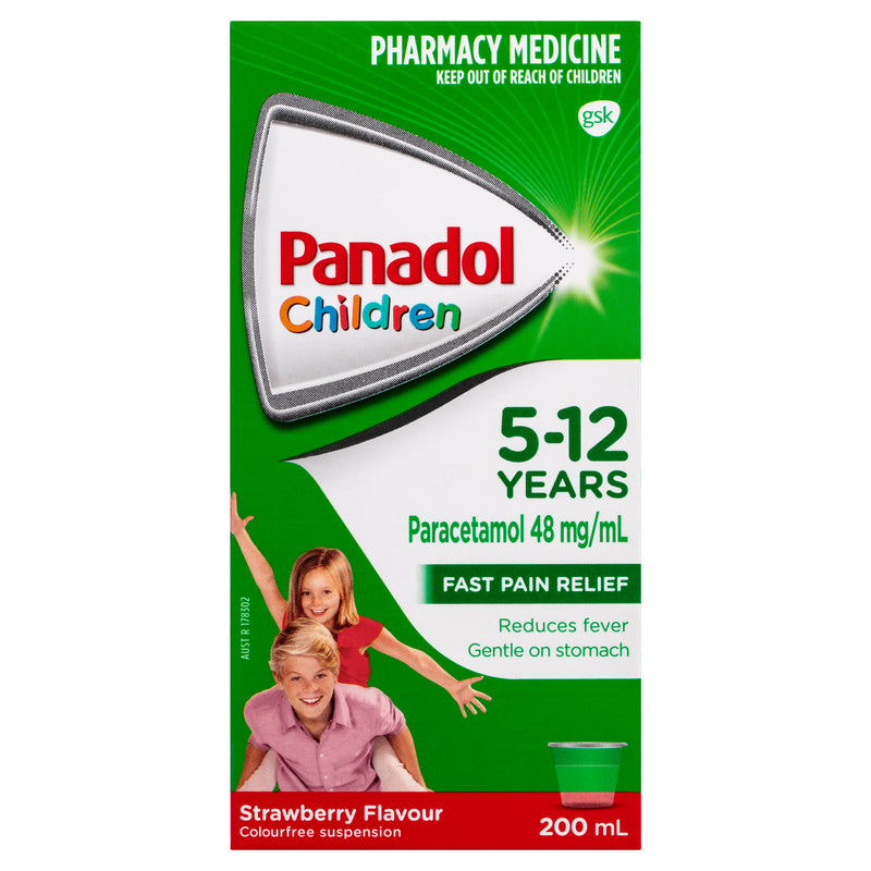 Panadol Children 5-12 Years Suspension Strawberry Flavour 200ml