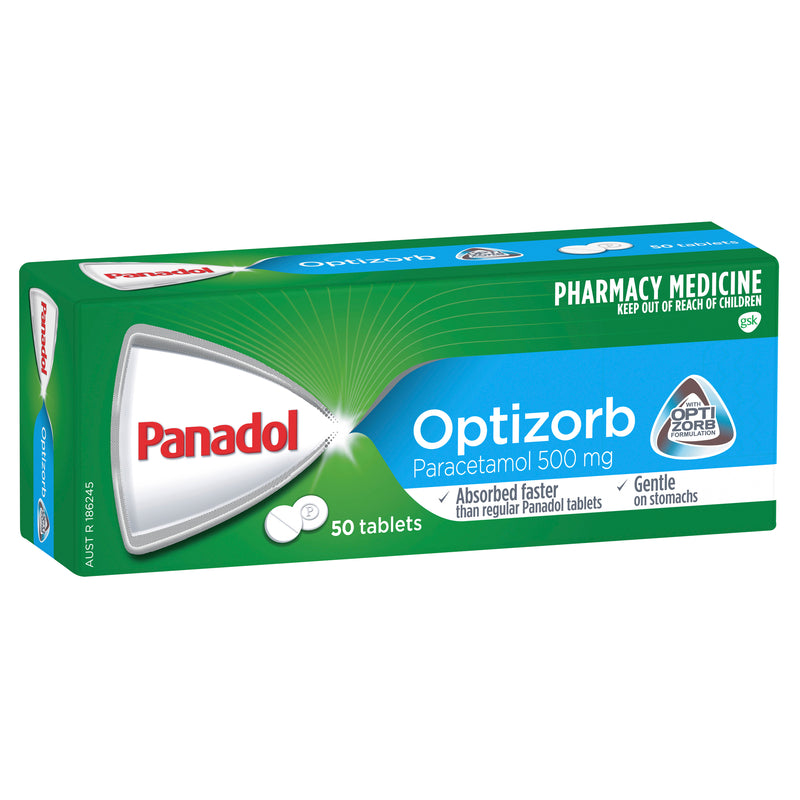 Panadol Optizorb Paracetamol Pain Relief 50 Tablets