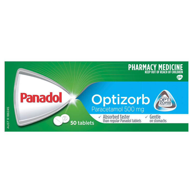 Panadol Optizorb Paracetamol Pain Relief 50 Tablets