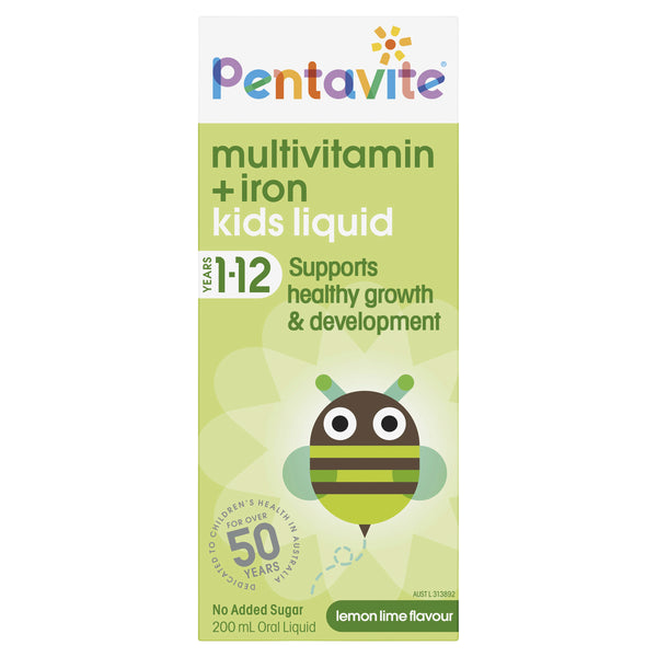 Pentavite Multivitamin + Iron Kids Liquid 200ml