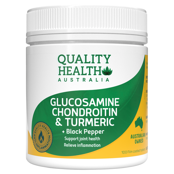 Quality Health Glucosamine, Chondroitin & Turmeric 100 Tablets