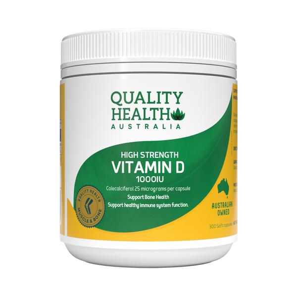 Quality Health High Strength Vitamin D 1000IU 300 Capsules