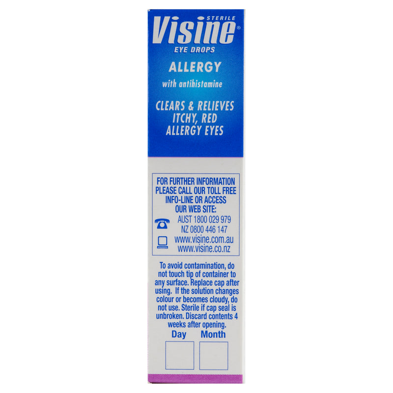 Visine Allergy Eye Drops 15ML Clears and Relieves Itchy, Red Allegry  9310059002315