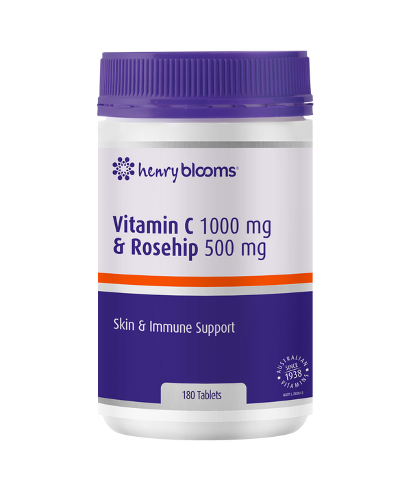Henry Blooms Vitamin C 1000mg & Rosehip 500mg 180 Tablets