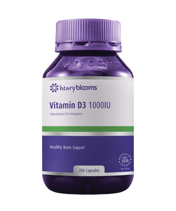 Henry Blooms Vitamin D3 1000IU 200 Capsules