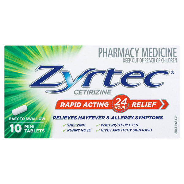 Zyrtec Rapid Acting Relief 10 Mini Tablets