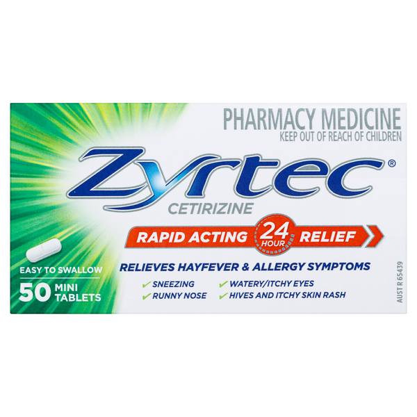 Zyrtec Rapid Acting Relief 50 Mini Tablets